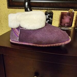 Purple and White Cozy Slippers